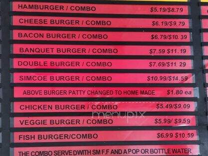 Simcoe Burger - Keswick, ON menu_pic