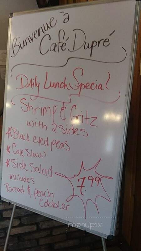 Cafe Dupre's Seafood Restaurant - Mccomb, MS menu_pic