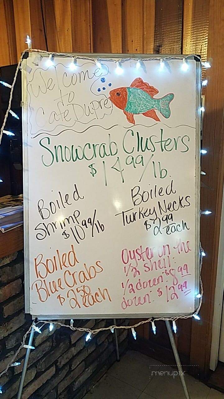 Cafe Dupre's Seafood Restaurant - Mccomb, MS menu_pic