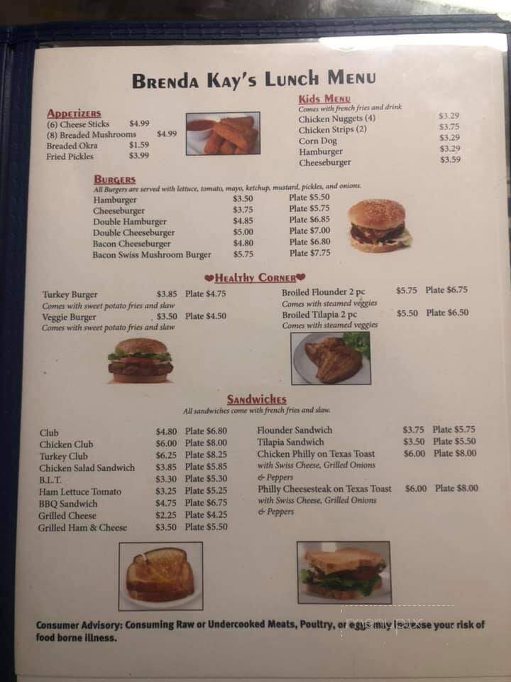 Brenda Kay's Kountry Cafe - Kershaw, SC menu_pic