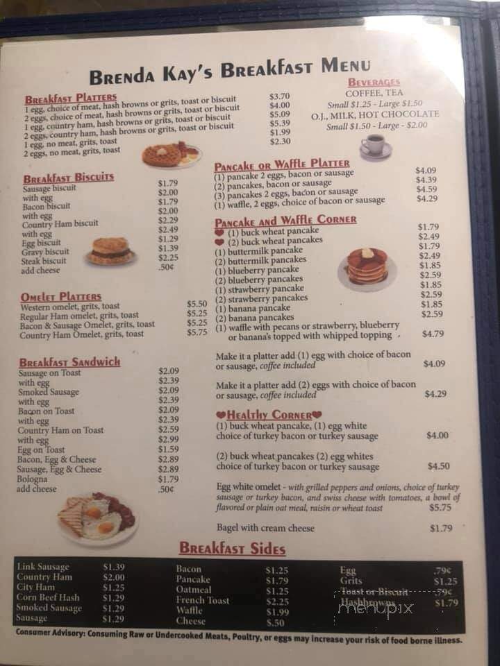 Brenda Kay's Kountry Cafe - Kershaw, SC menu_pic