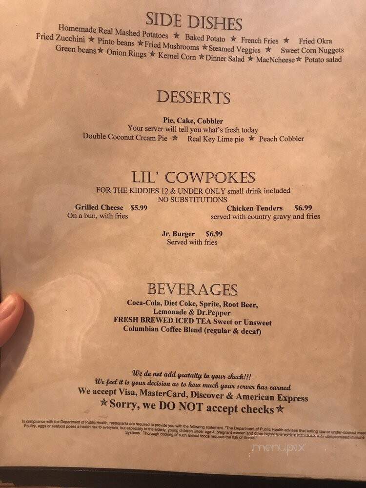 Stevens Street Grill - Bridgeport, TX menu_pic