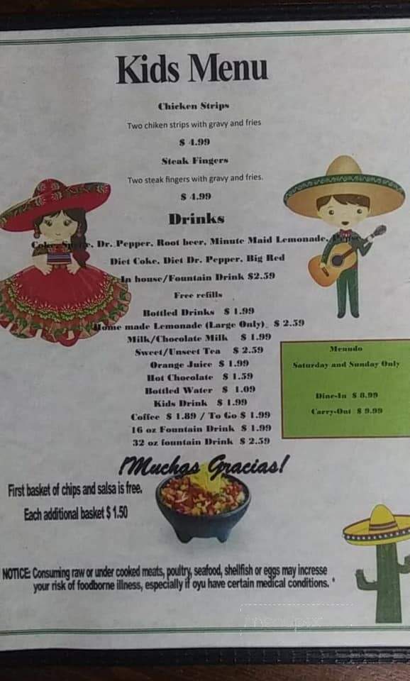 Rangel's Family Restaurant - Winters, TX menu_pic