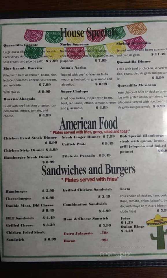 Rangel's Family Restaurant - Winters, TX menu_pic