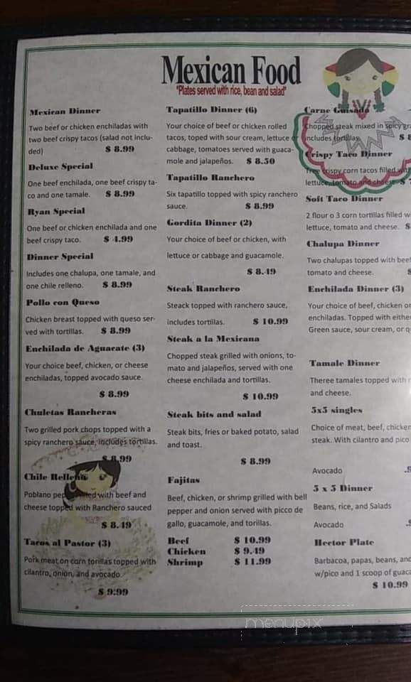 Rangel's Family Restaurant - Winters, TX menu_pic