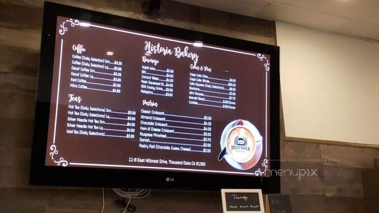 Historia Bakery - Thousand Oaks, CA menu_pic