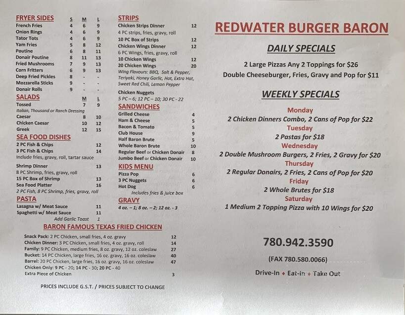 Burger Baron & Pizza - Redwater, AB