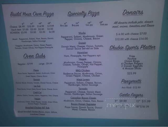 Shubie Pizza - East Hants, NS menu_pic