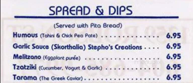 Stepho's Souvlaki Greek Taverna - Vancouver, BC menu_pic