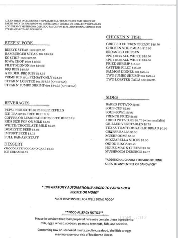 Ludlow's Steakhouse & Lounge - Corydon, IA menu_pic