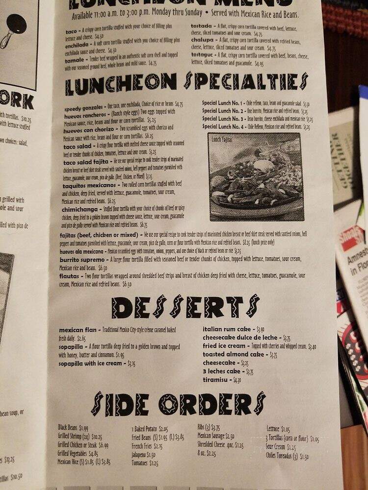 Casa Mexicana Restaurant - Sheffield, AL menu_pic