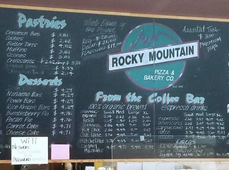 Rocky Mountain Pizza & Bakery - Powell River, BC menu_pic