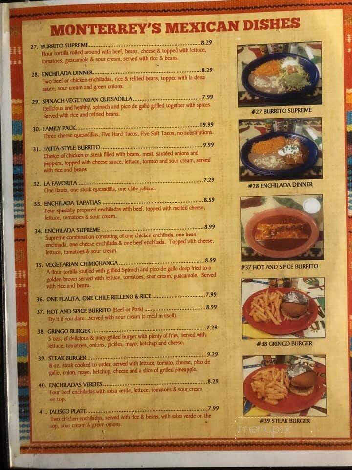 Monterrey's Mexican Grill - Florala, AL menu_pic