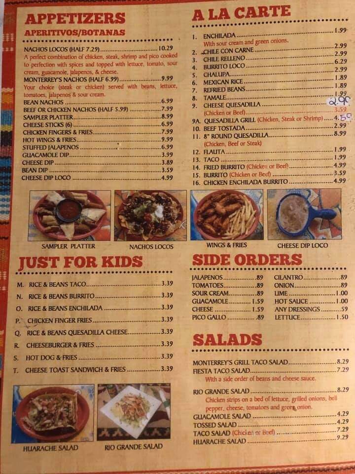 Monterrey's Mexican Grill - Florala, AL menu_pic