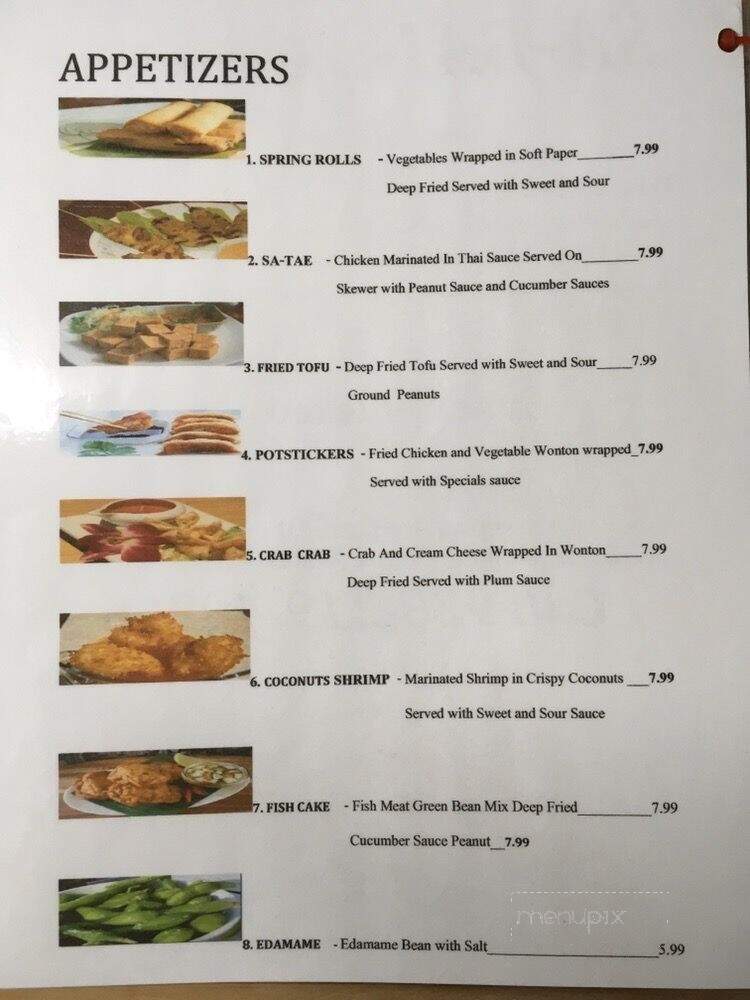 Sabai Thai Bistro - Bullhead City, AZ menu_pic
