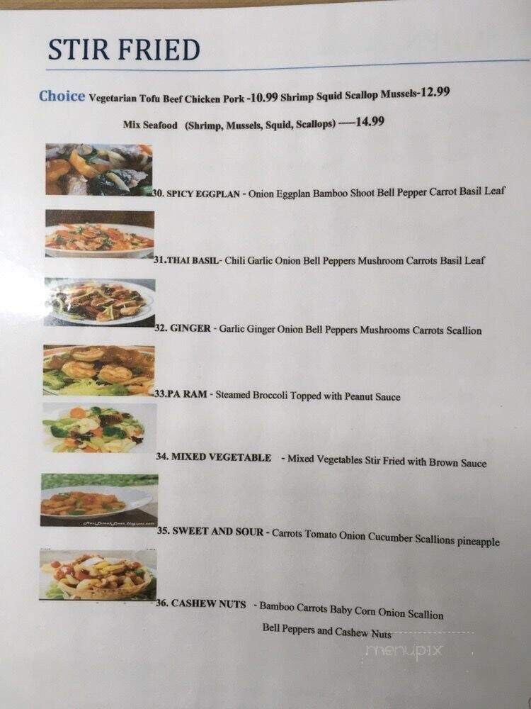 Sabai Thai Bistro - Bullhead City, AZ menu_pic