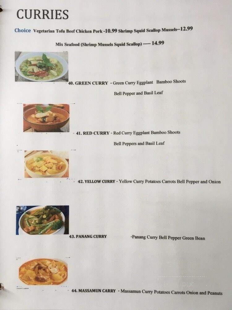 Sabai Thai Bistro - Bullhead City, AZ menu_pic