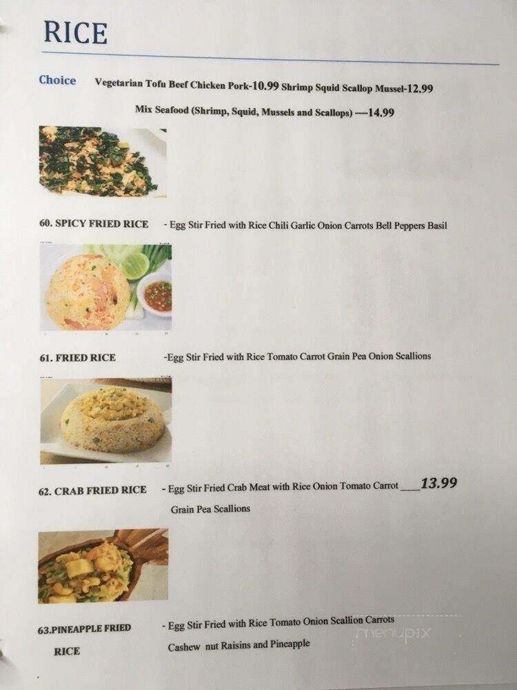 Sabai Thai Bistro - Bullhead City, AZ menu_pic