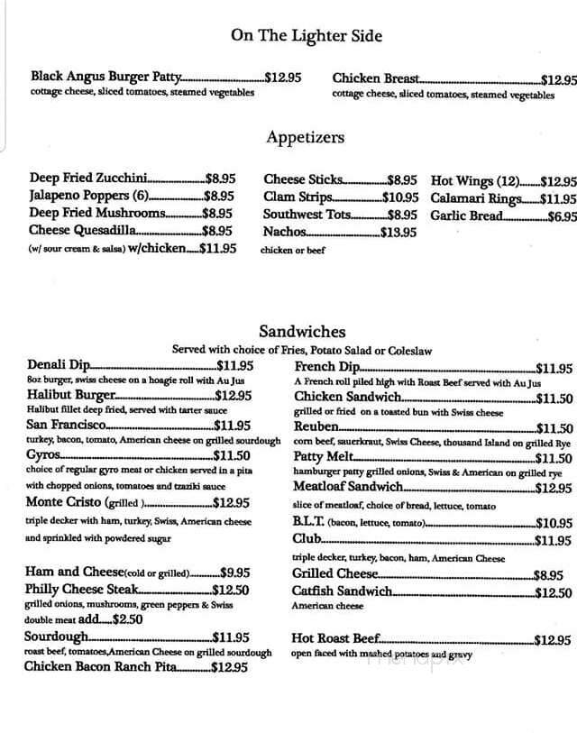 Denali Family Restaurant - Wasilla, AK menu_pic