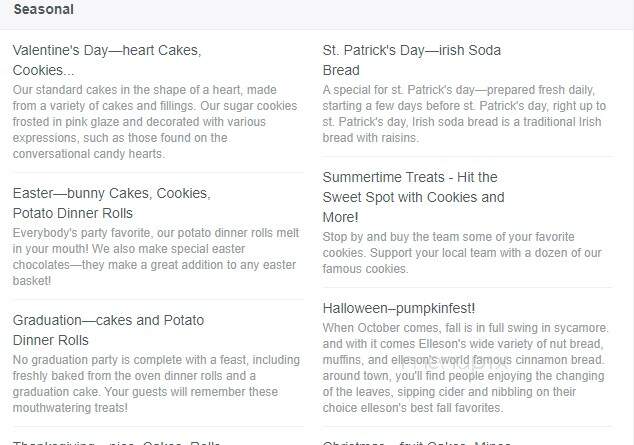 Elleson's Bakery - Sycamore, IL menu_pic