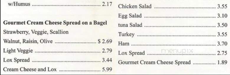 Bagel Train - Yardley, PA menu_pic