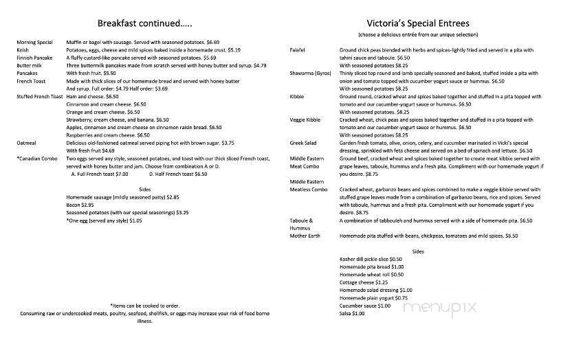 Victoria's Kitchen - Houghton, MI menu_pic
