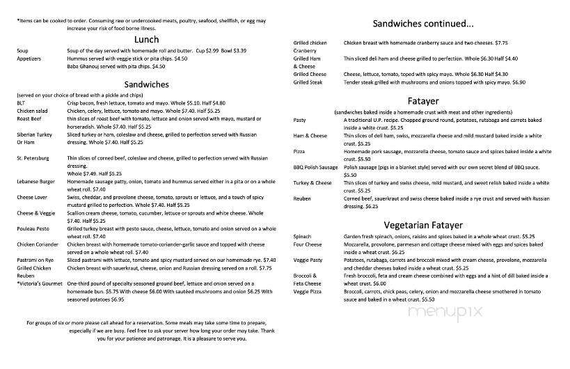 Victoria's Kitchen - Houghton, MI menu_pic