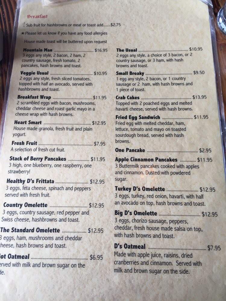 Chef Big D's - Squamish, BC menu_pic