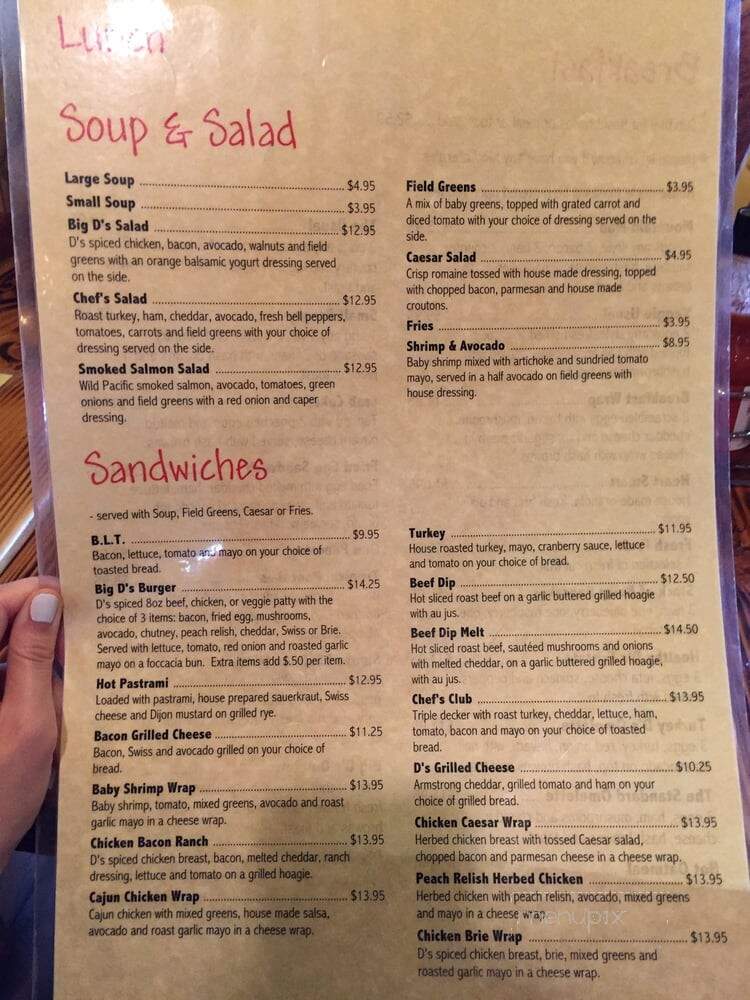 Chef Big D's - Squamish, BC menu_pic