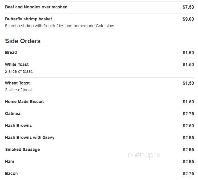 B & B Country Cafe - Iola, KS menu_pic