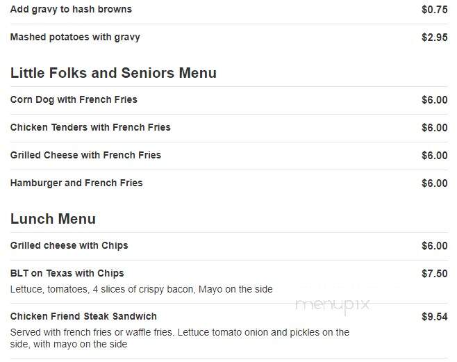 B & B Country Cafe - Iola, KS menu_pic