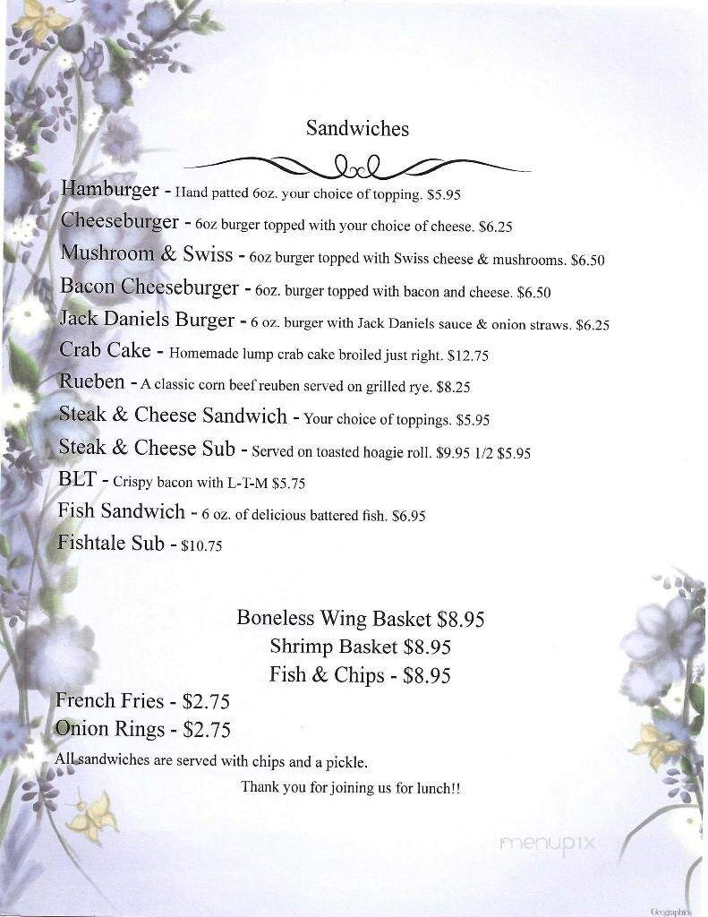 Tri-Angle Restaurant - Hancock, MD menu_pic