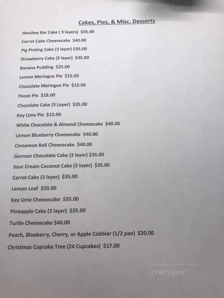 Dixon's Grocery & Grill - Wallace, NC menu_pic