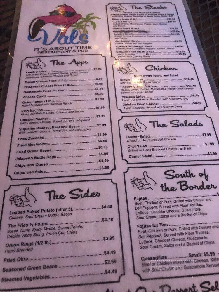 Val's It's About Time - Altus, OK menu_pic