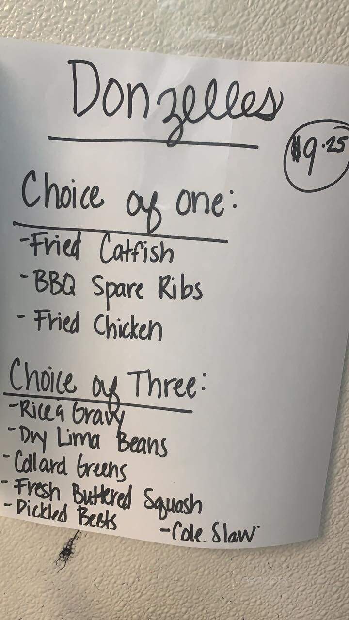Donzelle's Restaurant - Conway, SC menu_pic