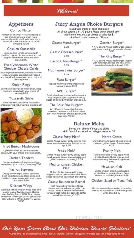 Four Star Restaurant - Baraboo, WI menu_pic