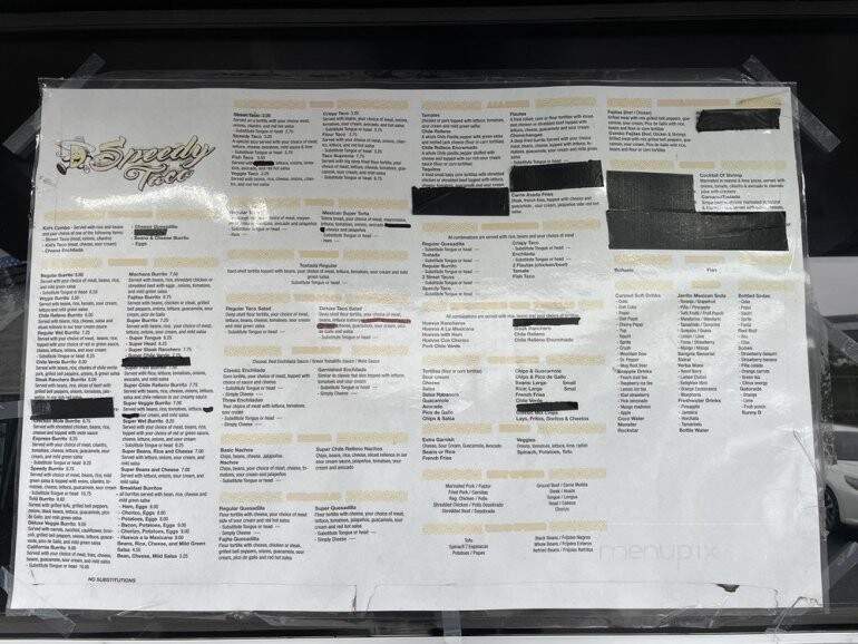 Speedy Taco Truck - Eureka, CA menu_pic
