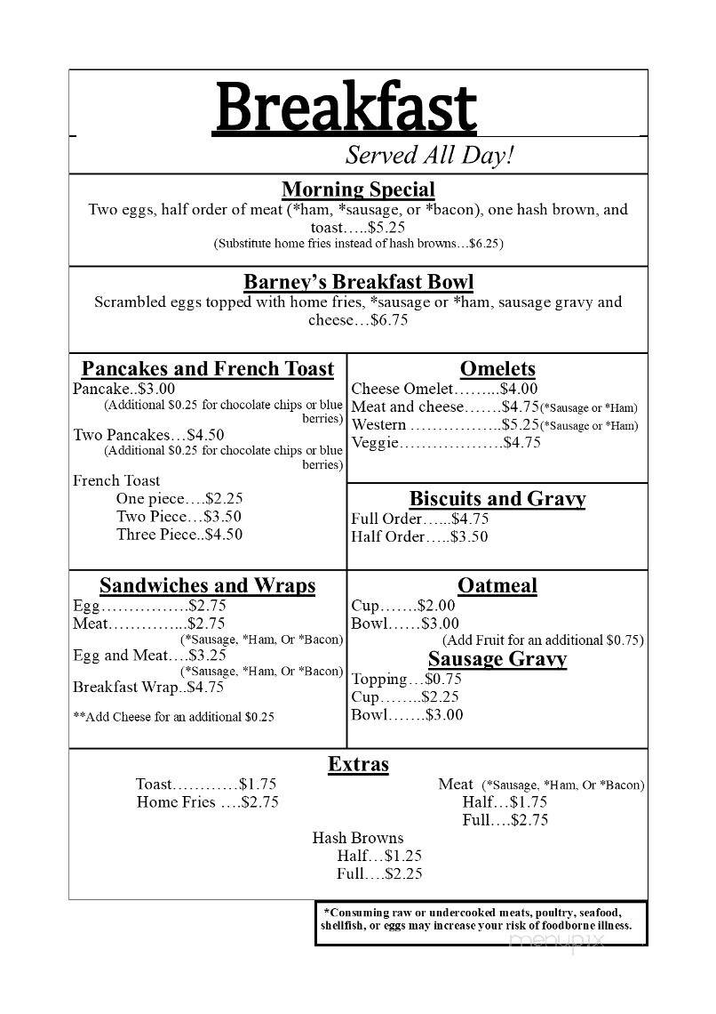 Bolly's Restaurant - New Bremen, OH menu_pic