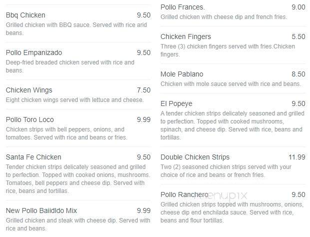 Toro Loco III - Wheelersburg, OH menu_pic