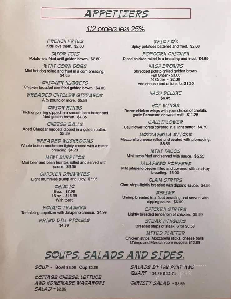 Gregory Lanes - Gregory, SD menu_pic