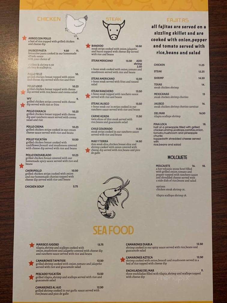 El Jalisco - Montgomery, WV menu_pic