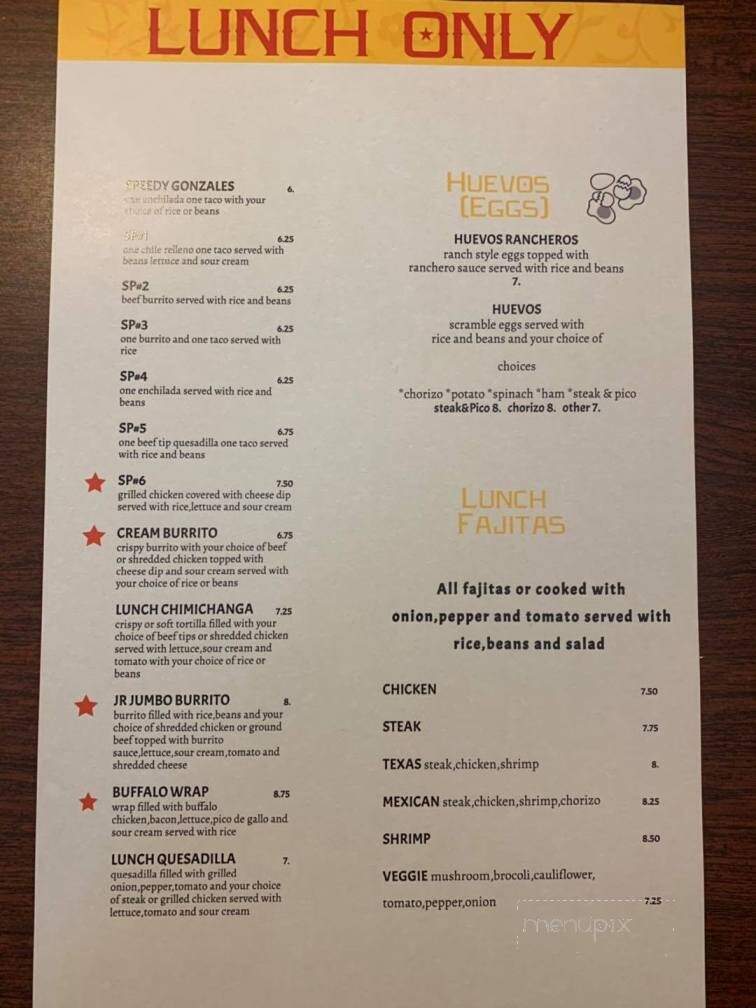 El Jalisco - Montgomery, WV menu_pic