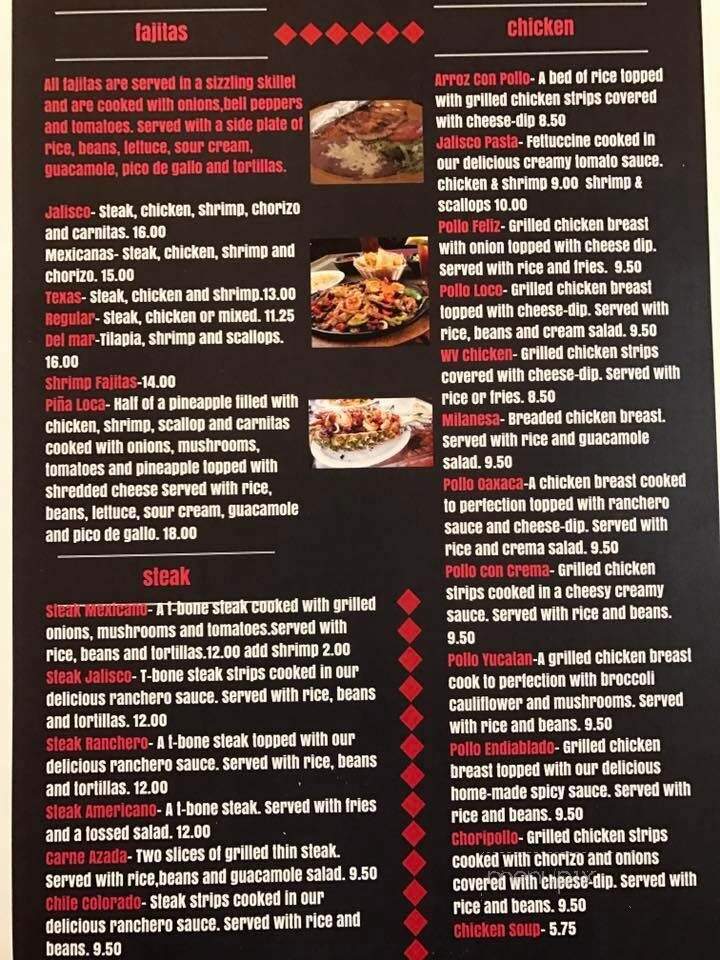 El Jalisco - Montgomery, WV menu_pic