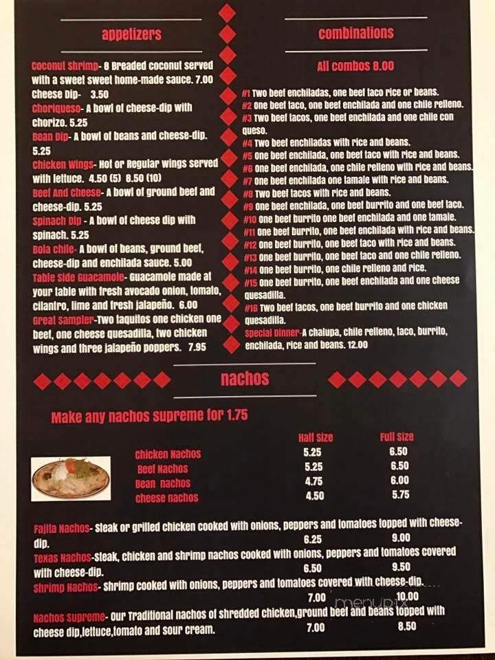 El Jalisco - Montgomery, WV menu_pic