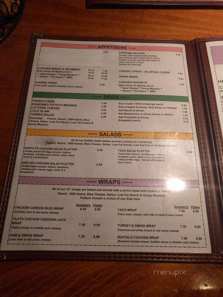 Amber Inn Bar & Grill - Eau Claire, WI menu_pic
