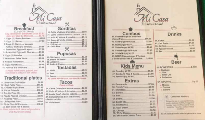 Mi Casa - Immokalee, FL menu_pic