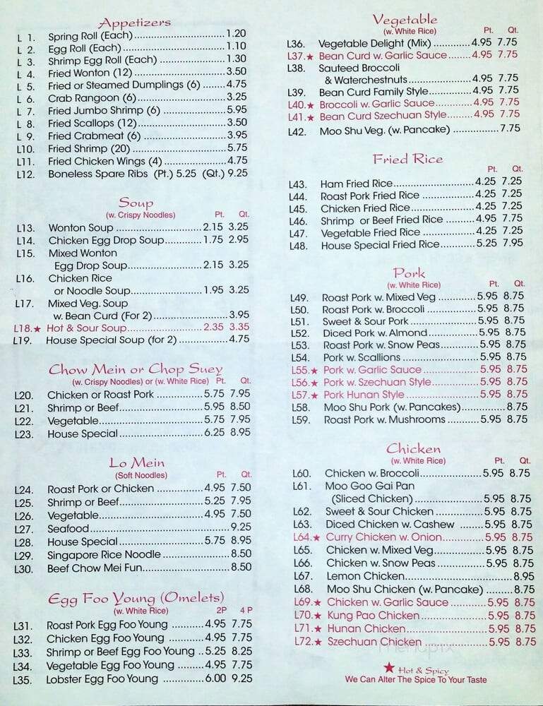 Peking - Brownstown Township, MI menu_pic