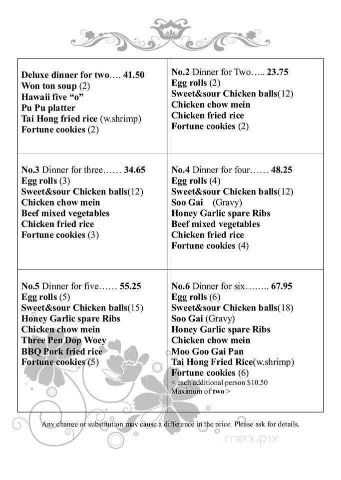 Tai Hong Restaurant - Port Aux Basques, NL menu_pic