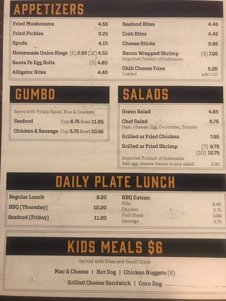 Cormier's Creole Kitchen - Gueydan, LA menu_pic