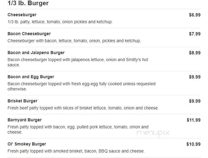 Smitty's Bar & Restaurant - Uniontown, PA menu_pic